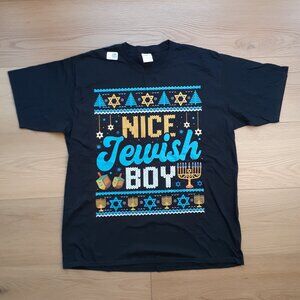 Nice Jewish Boy - Hanukkah Style - New XL Black T-Shirt